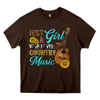 Chocolate Brown just a girl who loves country music Heavy Core Tee - texasbilliewilder