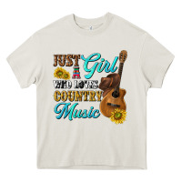 Just A Girl Who Loves Country Music Heavy Core Tee | Teevron
