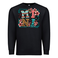 Black floral leopard frame mini Premium Sweatshirt - LillyAllenDesigns