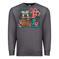 Charcoal Heather floral leopard frame mini Premium Sweatshirt - LillyAllenDesigns