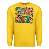 Lemon floral leopard frame mini Premium Sweatshirt - LillyAllenDesigns