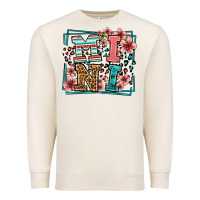 Sandshell floral leopard frame mini Premium Sweatshirt - LillyAllenDesigns