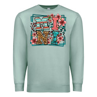 Seafoam floral leopard frame mini Premium Sweatshirt - LillyAllenDesigns