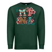 Sports Green floral leopard frame mini Premium Sweatshirt - LillyAllenDesigns