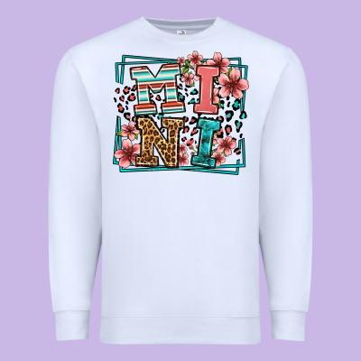 Floral Leopard Frame Mini Premium Sweatshirt Designed By Lillyallendesigns
