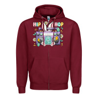 Burgundy hip hop easter Zipper Hoodie - MaliasSmallBusiness