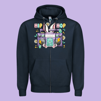 Hip Hop Easter Zipper Hoodie Designed By Maliassmallbusiness