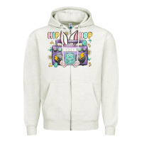 Oatmeal Heather hip hop easter Zipper Hoodie - MaliasSmallBusiness