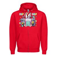 Red hip hop easter Zipper Hoodie - MaliasSmallBusiness