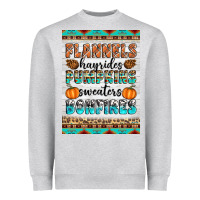 Heather Grey Flannels Hayrides Pumpkins Sweaters Bonfires Heavyweight Sweatshirt - Artiststas