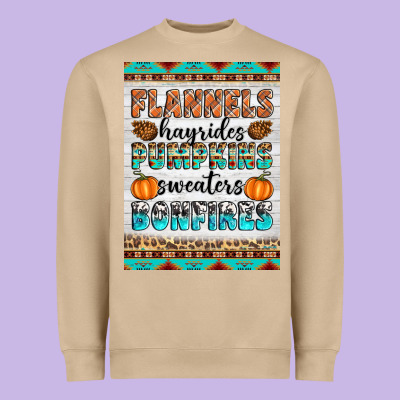 Flannels Hayrides Pumpkins Sweaters Bonfires Heavyweight Sweatshirt Designed By Artiststas