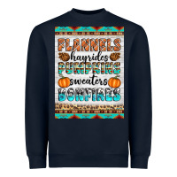 Navy Flannels Hayrides Pumpkins Sweaters Bonfires Heavyweight Sweatshirt - Artiststas