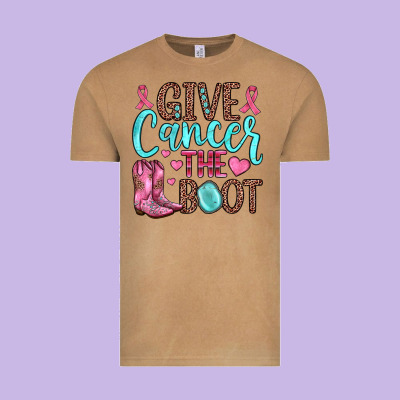 Give Cancer The Boot Vintage Tee Designed By Jahusdesignshop