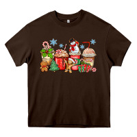 Chocolate Brown christmas coffee cups Heavy Core Tee - Zillion Design Studio