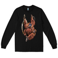 Black Orangutan And Baby Long Sleeve Tee - LillyAllenDesigns