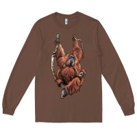 Chestnut Orangutan And Baby Long Sleeve Tee - LillyAllenDesigns