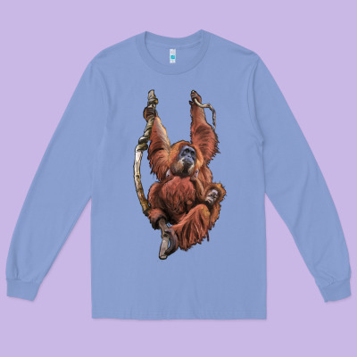 Orangutan And Baby Long Sleeve Tee Designed By Lillyallendesigns