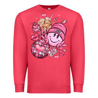 Cardinal retro valentines day Premium Sweatshirt - LillyAllenDesigns