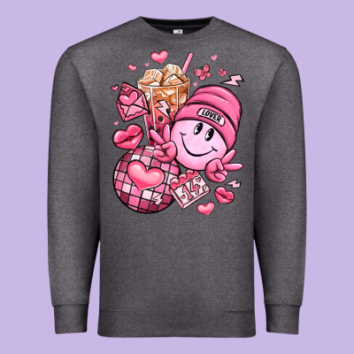 Retro Valentines Day Premium Sweatshirt Designed By Lillyallendesigns