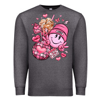 Charcoal Heather retro valentines day Premium Sweatshirt - LillyAllenDesigns