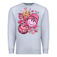 Heather Grey retro valentines day Premium Sweatshirt - LillyAllenDesigns