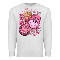 Oatmeal Heather retro valentines day Premium Sweatshirt - LillyAllenDesigns
