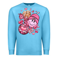 Ocean Blue retro valentines day Premium Sweatshirt - LillyAllenDesigns