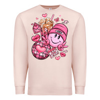 Pale Pink retro valentines day Premium Sweatshirt - LillyAllenDesigns