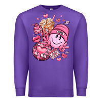 Purple retro valentines day Premium Sweatshirt - LillyAllenDesigns