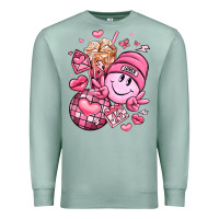 Seafoam retro valentines day Premium Sweatshirt - LillyAllenDesigns