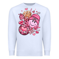 White retro valentines day Premium Sweatshirt - LillyAllenDesigns
