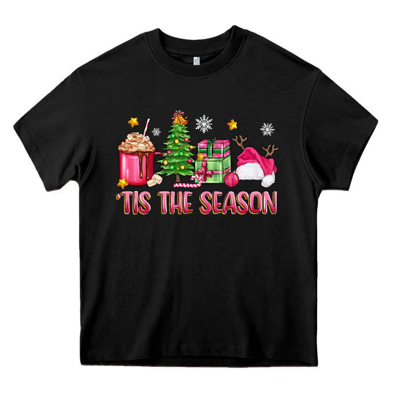 'tis The Season Pink Christmas Heavy Core Tee by Zillion Design Studio | Teevron