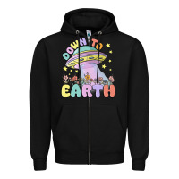 Black down to earth Zipper Hoodie - MaliasSmallBusiness