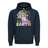 Navy down to earth Zipper Hoodie - MaliasSmallBusiness