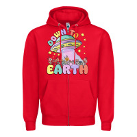 Red down to earth Zipper Hoodie - MaliasSmallBusiness