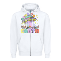 White down to earth Zipper Hoodie - MaliasSmallBusiness