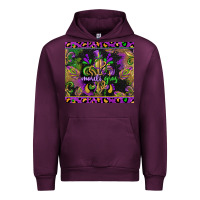 Mauve Wine mardi gras fleur de lis Urban Hoodie - CowGirlArtShop