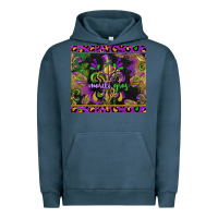 Pigment Midnight Navy mardi gras fleur de lis Urban Hoodie - CowGirlArtShop