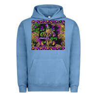 Pigment Pebble Blue mardi gras fleur de lis Urban Hoodie - CowGirlArtShop