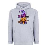 Heather Grey witch gnome with broom Heavyweight Hoodie - BundleAndBundleShop