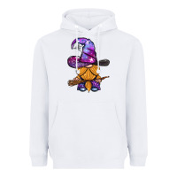 White witch gnome with broom Heavyweight Hoodie - BundleAndBundleShop