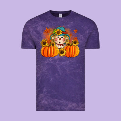 Fall Scarecrow With Pumpkins Vintage Tee Designed By Artiststas