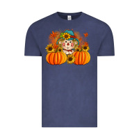 Vintage Denim fall scarecrow with pumpkins Vintage Tee - Artiststas