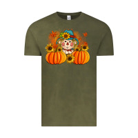Vintage Olive fall scarecrow with pumpkins Vintage Tee - Artiststas