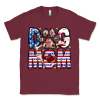 Burgundy American Dog Mom Classic Tee - CowhideDigitalArt