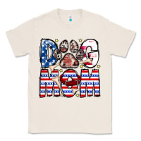 Natural American Dog Mom Classic Tee - CowhideDigitalArt