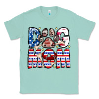 Seafoam American Dog Mom Classic Tee - CowhideDigitalArt