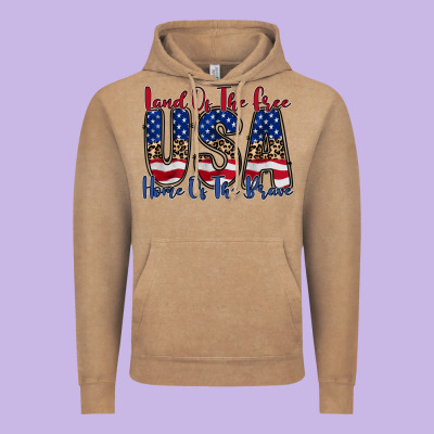 Land Of The Free Usa Vintage Hoodie Designed By Racoondesign