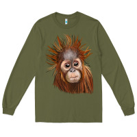 Army Green baby orangutan Long Sleeve Tee - LillyAllenDesigns