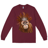 Burgundy baby orangutan Long Sleeve Tee - LillyAllenDesigns